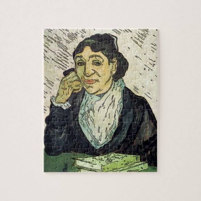 Kvinna med Cell Mobil & Bokar Jigszawa Puzzle Pussel (Vertikal)