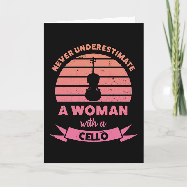 Kvinna med Cello Funny Gifts Mamma Kort (Framsida)