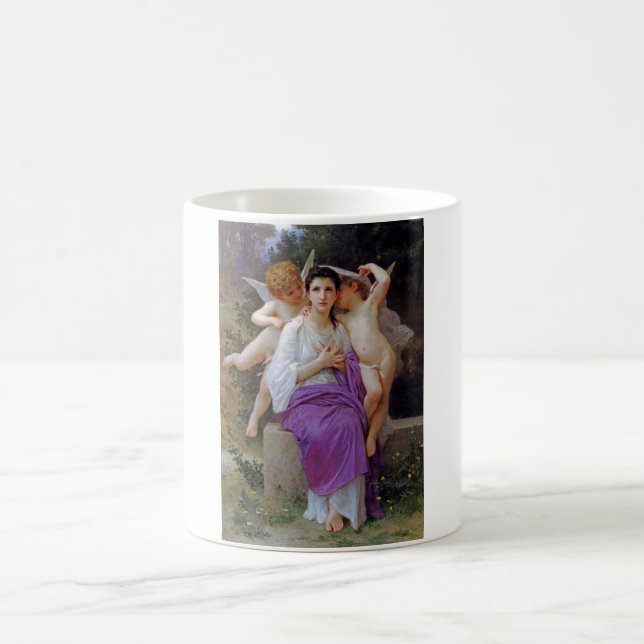 Kvinna med Cupid, Bouguereau Kaffemugg (Center)
