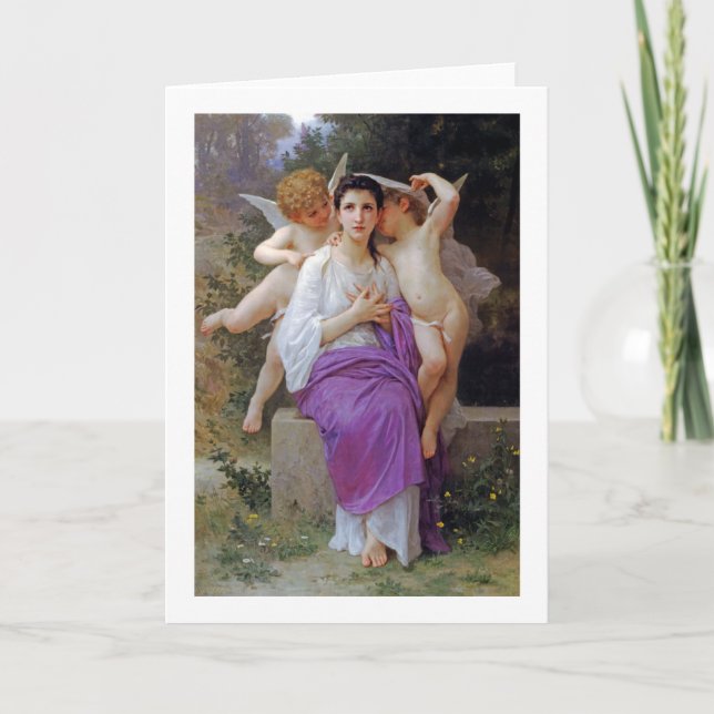 Kvinna med Cupid, Bouguereau Kort (Framsida)