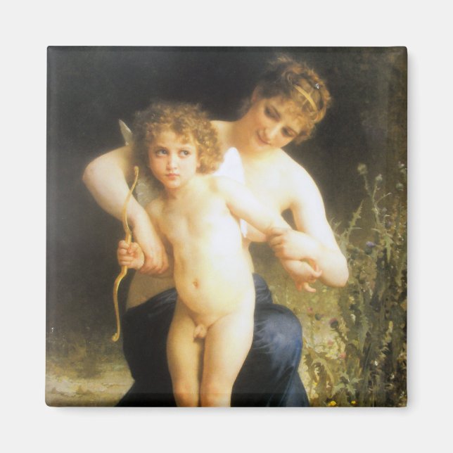 Kvinna med Cupid, Bouguereau Magnet (Framsidan)