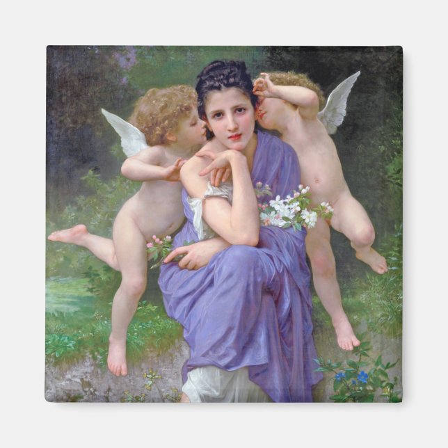 Kvinna med Cupid, Bouguereau Magnet (Framsidan)
