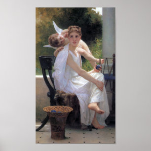Kvinna med Cupid, Bouguereau Poster