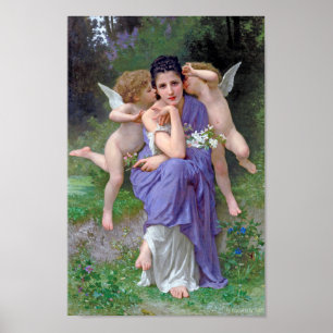 Kvinna med Cupid, Bouguereau Poster