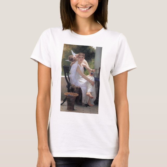 Kvinna med Cupid, Bouguereau T Shirt (Framsida)