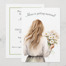 Kvinna med Daisy Bouquet-Möhippa Inbjudningar