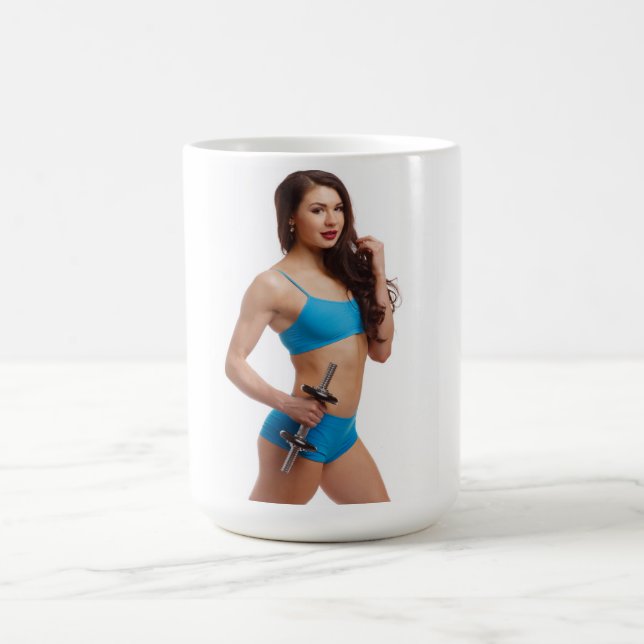 Kvinna med Dumbbell Coffee Mugg (Center)