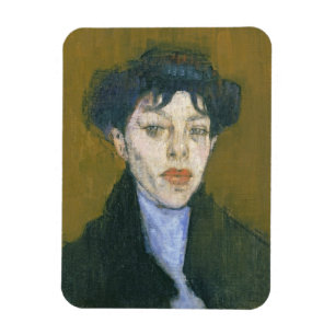 Kvinna med en blåttScarf, c.1912 (olja på kanfas Magnet