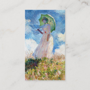 Kvinna med en ett slags solskyddClaude Monet konst Visitkort