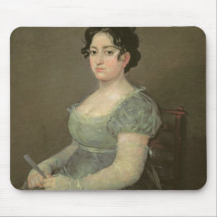 Kvinna med en fläkt, c.1805-06 (olja på kanfas) musmatta