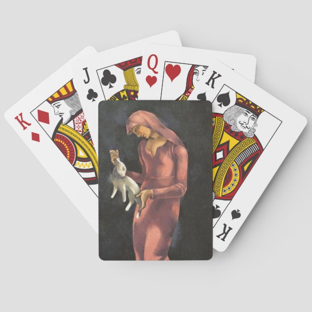 Kvinna med en kanin casinokort (Baksidan)