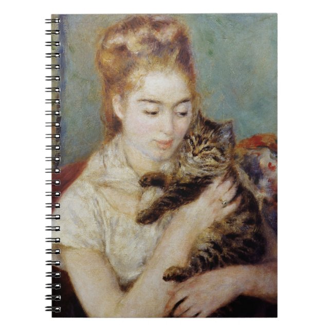 Kvinna med en katt vid Pierre-Auguste Renoir Anteckningsbok (Framsidan)