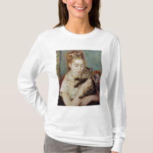 Kvinna med en katt vid Pierre-Auguste Renoir T Shirt
