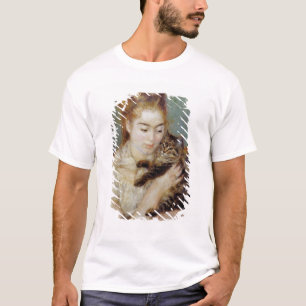 Kvinna med en katt vid Pierre-Auguste Renoir Tröja