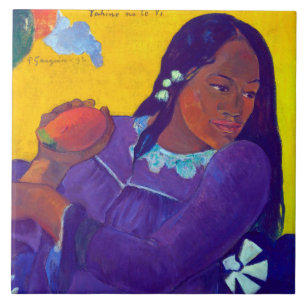 Kvinna med en Mango, Gauguin Kakelplatta