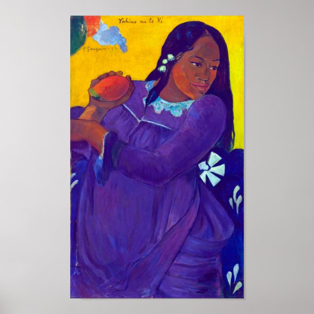 Kvinna med en Mango, Gauguin Poster (Framsidan)