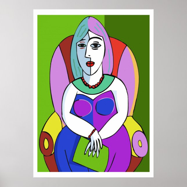 Kvinna med en surfplatta poster (Framsidan)