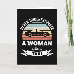 Kvinna med en taxi Roliga bilar present för mamma Kort
