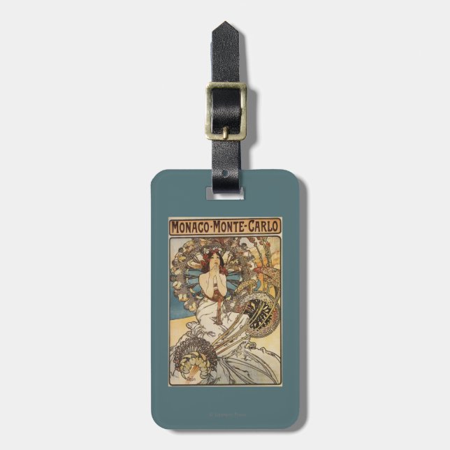 Kvinna med fjädrar - PLM-järnvägen reser affischen Bagagebricka (Vertikal Framsida)