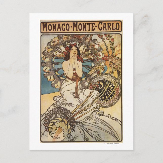 Kvinna med fjädrar - PLM Järnvägsposter Vykort (Framsida)