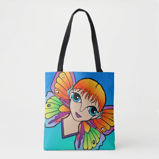 Kvinna med fjäril Vingar Tygkasse (Framsida)