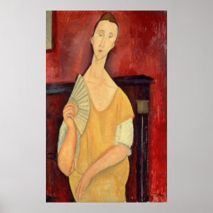 Kvinna med Fläkt 1919 Poster