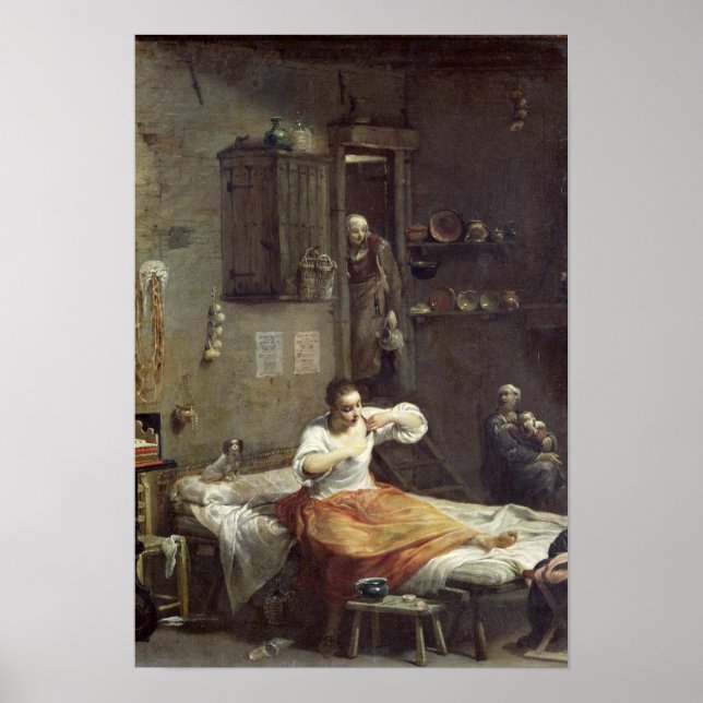 Kvinna med Flea Poster (Framsidan)