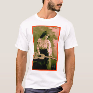 Kvinna med gitarren t-shirt