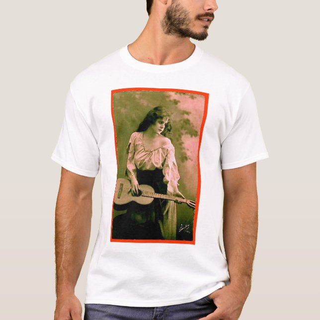 Kvinna med gitarren t-shirt (Framsida)