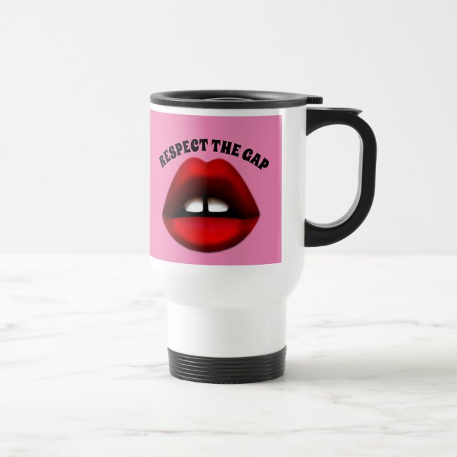 Kvinna med glapp mellan tänderna,  Kaffe-resemugg Resemugg (Höger)