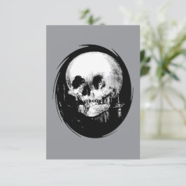 Kvinna med Halloween-kraniumreflektion i spegel Inbjudningar