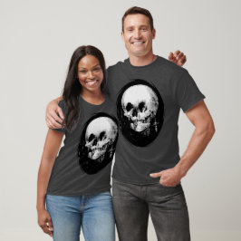 Kvinna med Halloween-kraniumreflektion i spegel T Shirt