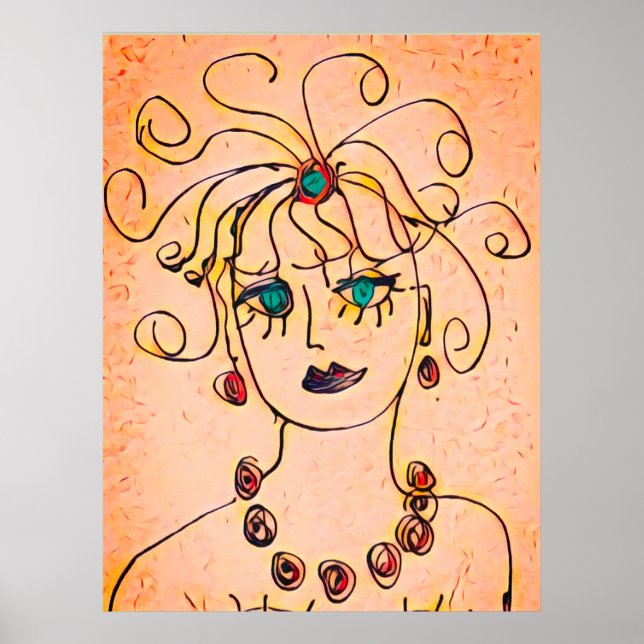 Kvinna med halsband poster (Framsidan)