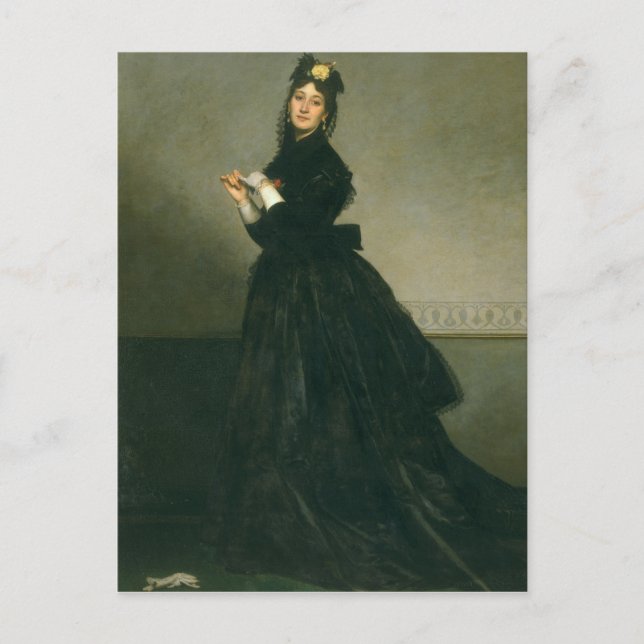 Kvinna med handsken 1869 vykort (Framsida)