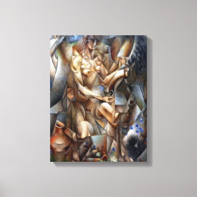 Kvinna med häst canvastryck (Framsida)