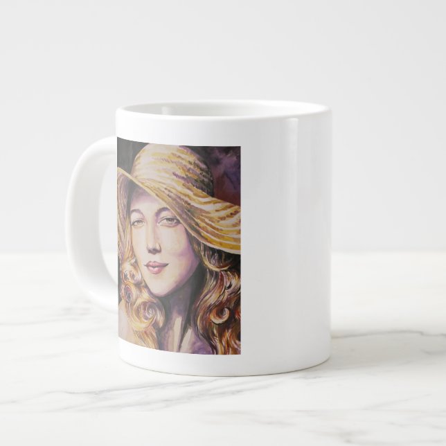 Kvinna med hatt jumbo mugg (Framsida vänster)