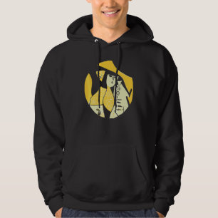 Kvinna Med Hund Som Har Abstrakt Konstnärlig Grafi Hoodie