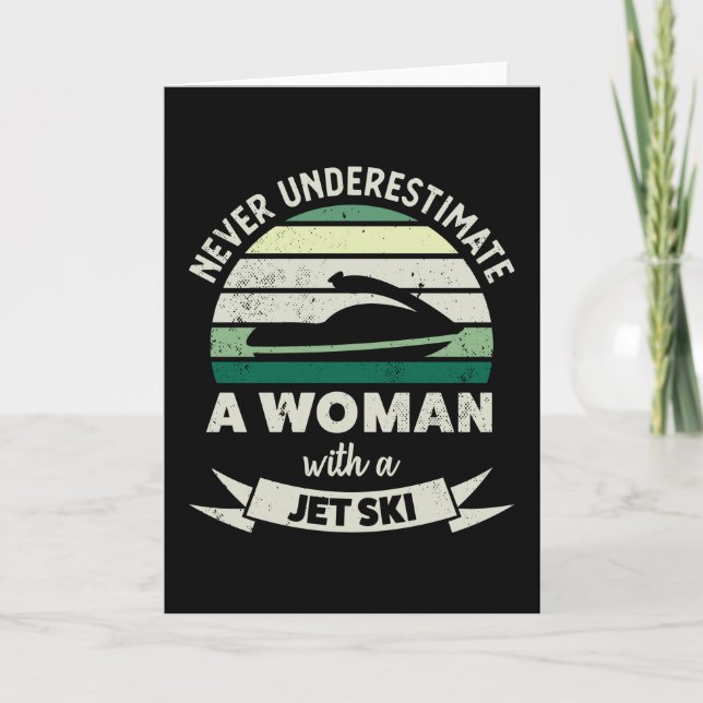 Kvinna med Jet Ski Funny Boating Gifts Mamma Kort (Framsida)