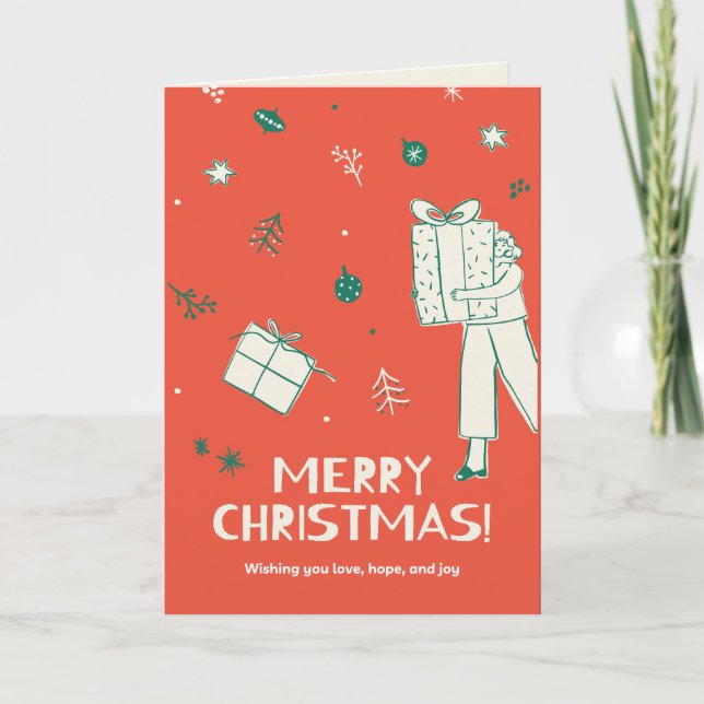Kvinna med julgåva kort (Framsida)