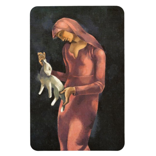 Kvinna med kanin magnet (Vertikal)