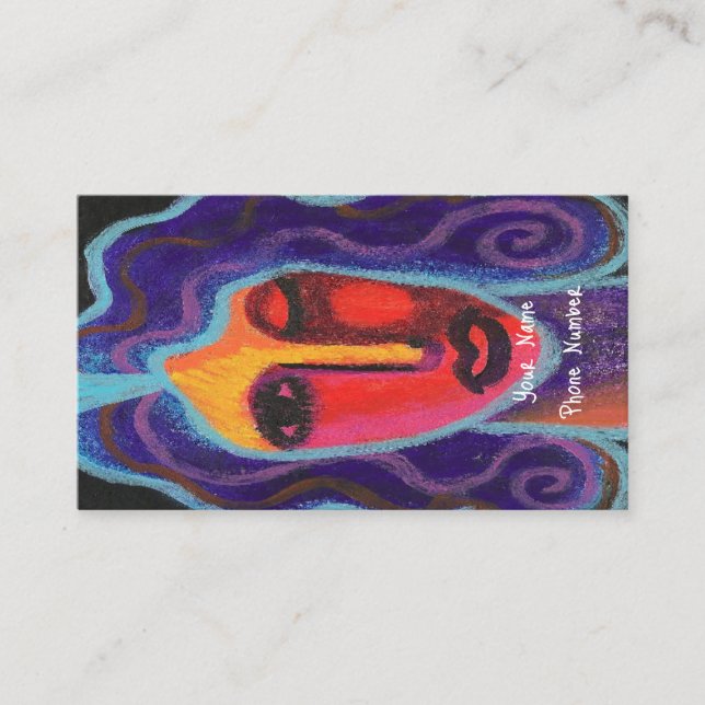 Kvinna med Lila Hair Visitkort (Framsida)