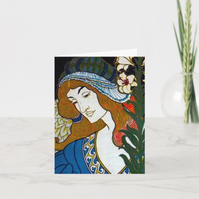 Kvinna med Lily Helgkort (Framsida)