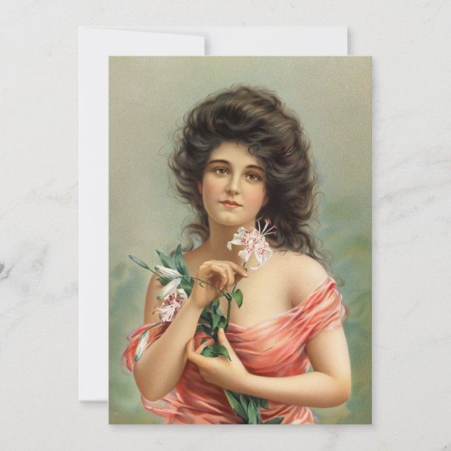 Kvinna med Lily | Louis Prang & Co. (Framsida)