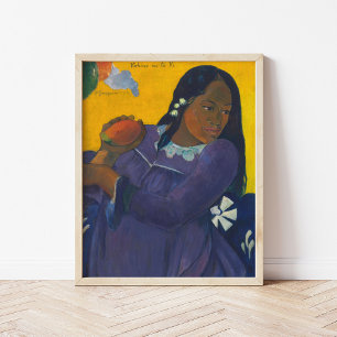 Kvinna med Mango Paul Gauguin Poster