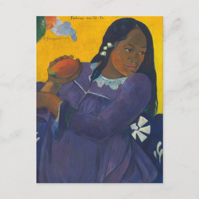 Kvinna med mango | Paul Gauguin Vykort (Framsida)