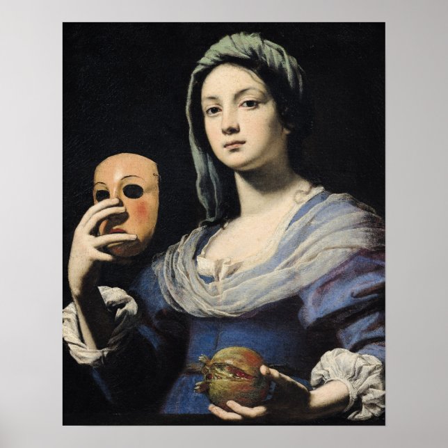 Kvinna med mask poster (Framsidan)