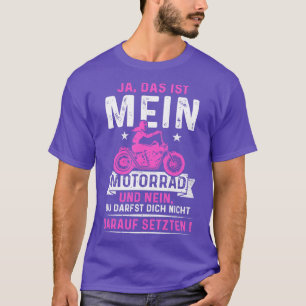 Kvinna med motorcykel Biker Ord T Shirt