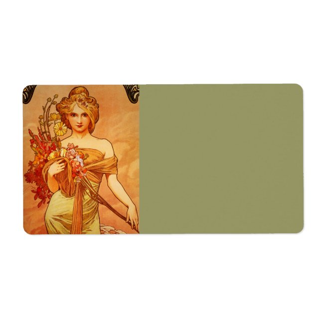 Kvinna med Orange Bouquet Fraktsedel (Framsidan)