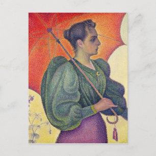 Kvinna med parasol, 1893 vykort