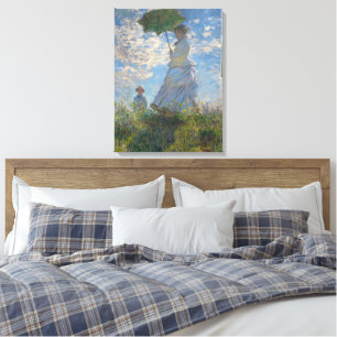 Kvinna med parasol   Fransk liggande Canvastryck